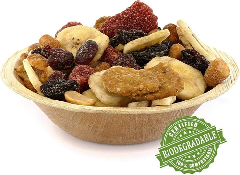Disposable Palm Leaf 4" Round Bowl (50 pcs) - All Natural Biodegradable Dipping Bowls for BBQs and Parties