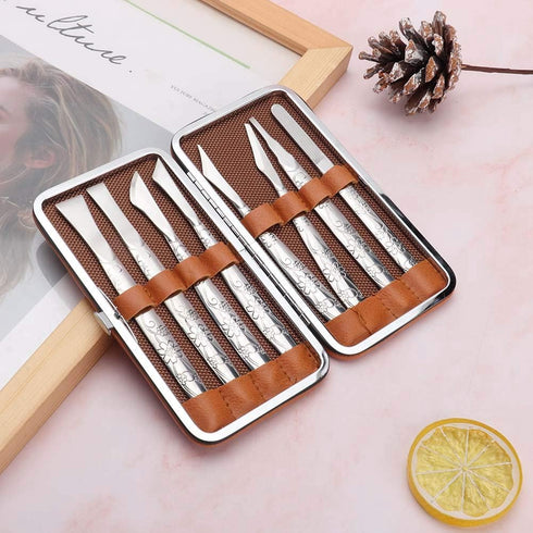 Ingrown Toenail Tool, 8pcs Stainless Steel Foot File, Dead Skin Remover, Pedicure Tool Set for Ingrown Foot Care
