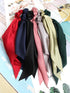SUSULU Hair Scarf Scrunchies for Women, Solid Color Fabric Hair Ties with Bow, Pack of 8pcs