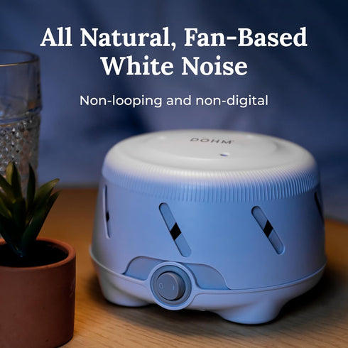Yogasleep Dohm UNO White Noise Sound Machine (White) With Real Fan Inside for Non-Looping White Noise, For Travel