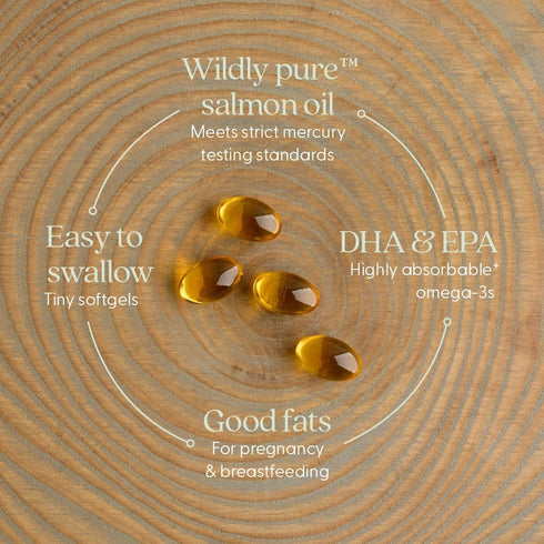 New Chapter Wholemega for Moms Fish Oil Supplement - Prenatal DHA with Omega-3 + Vitamin D3, 180 ct, 500mg Softgels