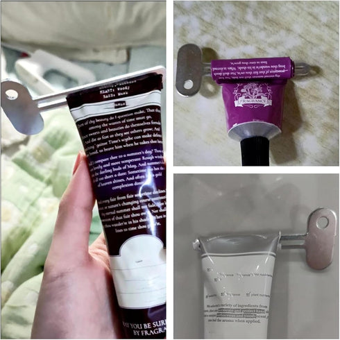 Luoyuanjia 4 Toothpaste Squeezer, Pcs Metal Manual Toothpaste Squeezer Roller Stainless Steel Tube Squeezer Toothpaste