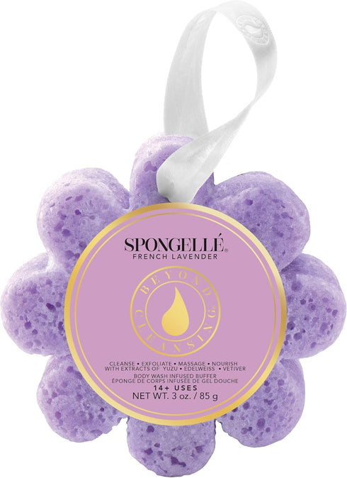Spongelle French Lavender Wild Flower Buffer Body Scrubber - Bath & Shower Loofah for Women