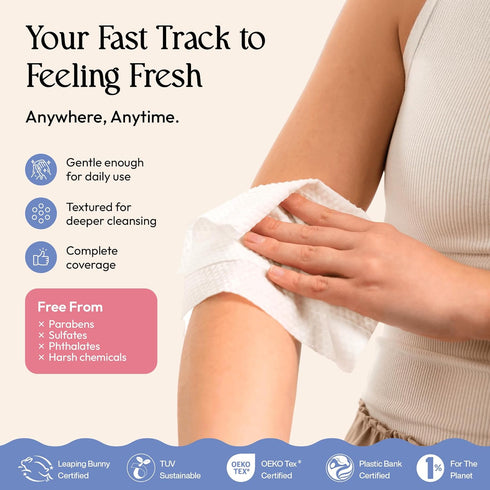 Pack 288 Count FOMIN Acidified Travel Deodorant Mini Wipes For Women & Men- Variety - - pH Balanced, Biodegradeable