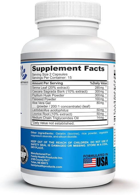 Colon Cleanse Detox Pills for Women or Men, 15 Day Supplement with Probiotics for Healthy Bowel Movements, 30 Count