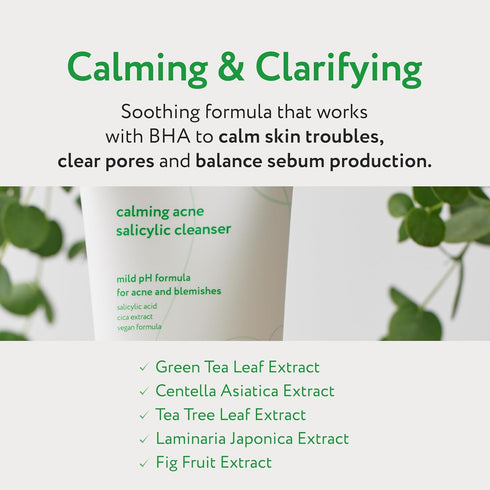 Face Republic Calming Acne Salicylic Cleanser 100mL | Vegan Certified | Low pH | Calming & Clarifying