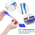 2 Pcs Small Scrub Brush with Handle for Cleaning Sink, Bathroom, Kitchen Edge Corner Grout, Window Track - Household Use