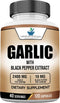 American Standard Supplements Garlic 2400mg with Black Pepper Extract - 120 Vegan Non-GMO Gluten Free Capsules, 40