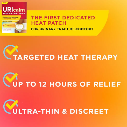 Uricalm 12 3 Count Personal Heat Patch, Soothes Discomfort in Urinary Tract and Pelvic Areas, Up to Hours of Warmth