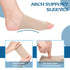 4 Pairs Compression Arch Support Sleeves with Gel Pad for Flat Foot Pain Relief, Cushioned Gel Foot Sleeves (Beige)