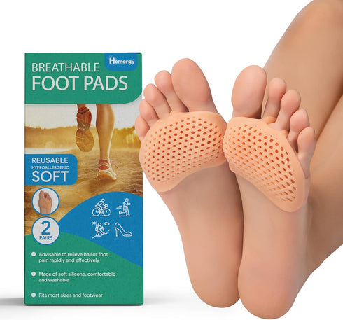 Metatarsal Foot Pads - 4 Pack Soft Gel Reusable Breathable Sleeve Pads for Pain Relief, Foot Cushions