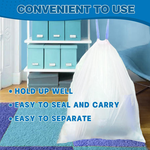 4 Gallon Drawstring Trash Bags 1.1 Mil - 120 Count Unscented Small Garbage Bags for Bathroom, 15 Liter