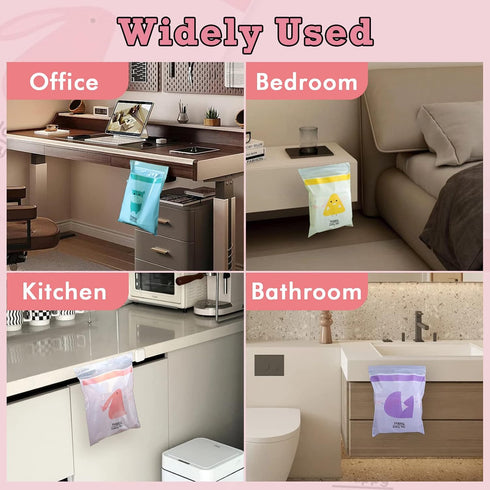 60PCS Easy Stick-On Disposable Portable Car Trash Bags, Waterproof Leakproof Vomit Bags for Cars, Camping, Kitchens