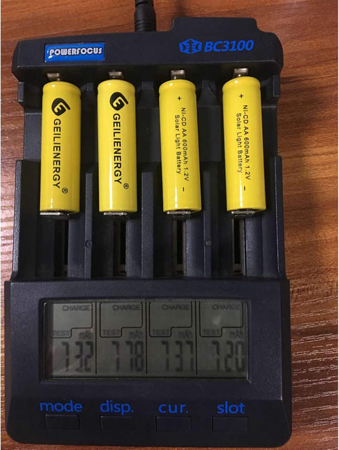 GEILIENERGY Solar Light AA Ni-Cd 600mAh 1.2V Rechargeable Batteries, Pack of 20