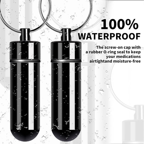 Small Travel Pill Container Holder Keychain - 7 Pack Portable Mini Waterproof Pill Case for Purse & Outdoor Travel