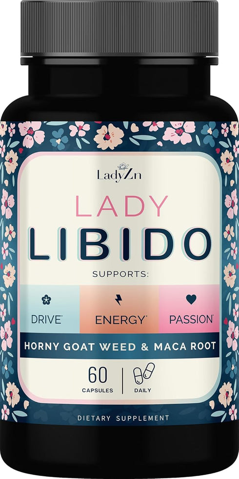 LadyZn Lady Libido Supplement for Women Support Mood, Drive & Energy, with Hornygoatweed