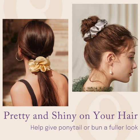 OLESILK Silk Scrunchies Oversized - 100% Mulberry Large for Women with Thick Curly Hair Care