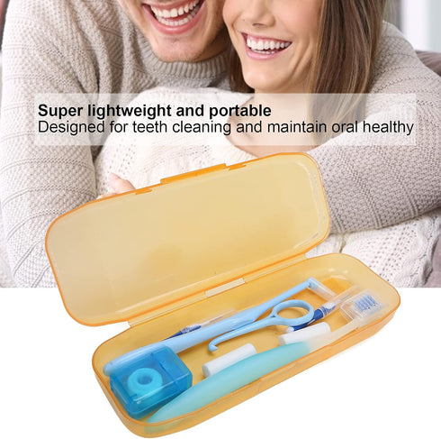 Oral Care Kit for Braces: Portable Hygiene Set with Interdental Brush, Floss, Ortho Wax, and Toothbrush Cleaning Kit