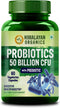 Organics Probiotics Supplement 50 Billion CFU - 60 Vegetarian Capsules with Prebiotics for Gut Health and Immunity
