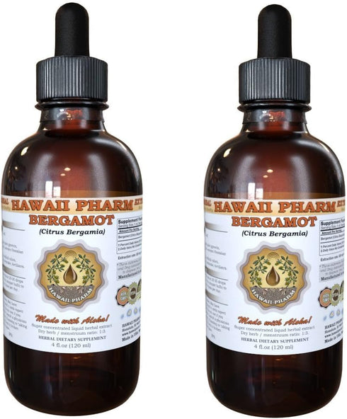 Hawaii Pharm Bergamot Liquid Extract, Bergamot (Citrus Bergamia) Dried Fruit Peel Powder Tincture Supplement