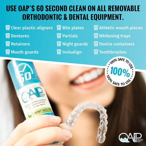 OAP Cleaner - Cleans & Sterilizes Removable Dental and Ortho Appliances - Foam