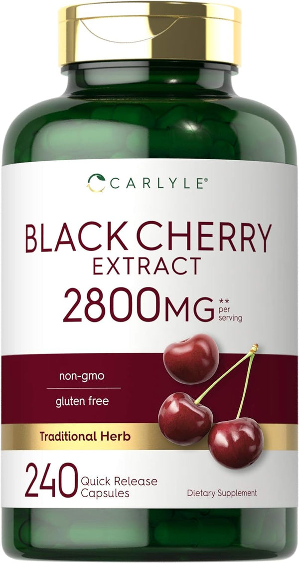 Carlyle Black Cherry Extract Concentrate, 2800 mg, 240 Capsules, Non-GMO, Gluten Free Supplement