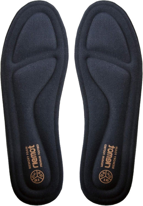 riemot Womens Super Soft Memory Foam Insoles for Running Shoes & Work Boots, Navy 2, 8.5 Women/6.5 Men