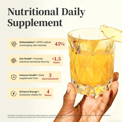 Immunity 30 Juicing Ginger Shots, Pineapple Ginger Turmeric Drink with Vitamin C, Zinc & lron, Superfood Juice Powder