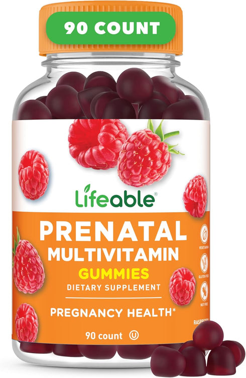 Lifeable Prenatal Multivitamin Gummies for Women | Iron, Choline & Folic Acid