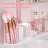 Clear Makeup Brush Organizer, Acrylic Cosmetic Brushes Storage with 3 Slots, Perfect Pen Holder for Desk