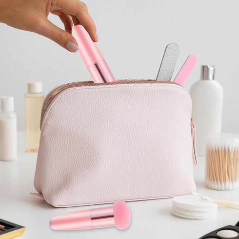 3 Pcs Makeup Foundation Sponge, Pink Beauty Blender Sponge Cosmetic Powder Puff with Handle Applicator