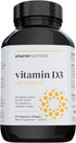 SMARTERNUTRITION Plant-Based Vitamin D3 with Vegan K2-5000 IU for Immune Support, Bone Health, 60 Count