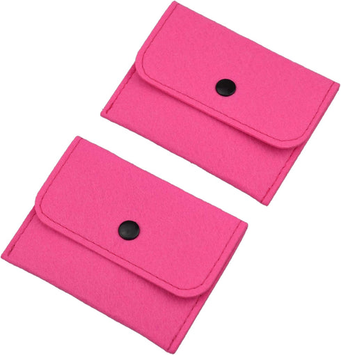 2 Pack Birth Control Pill Packet, 4" x 3" Privacy Protection Contraceptive Medicine Holder, Pink Pouch