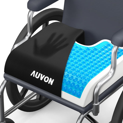 AUVON Gel Wheelchair Seat Cushion, Relieve Sciatica, Back, Coccyx, Pressure Sore and
