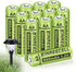 Rechargeable AA Batteries, High Capacity 1.2V Ni-MH Double A Solar Batteries for Outdoor Lights, 12 Pack (AA-1000mAh)