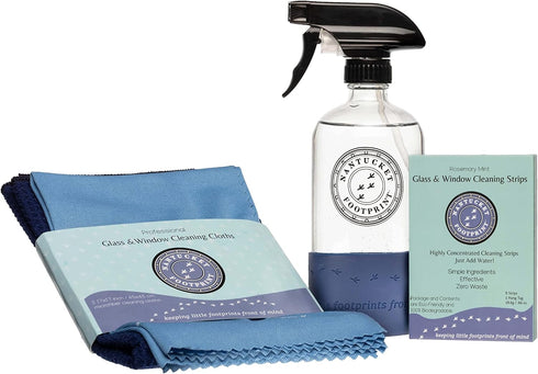 Glass & Window Cleaner Strips: 8 Pack Eco Friendly Concentrated Cleaning Supplies, Makes 64 fl oz Total