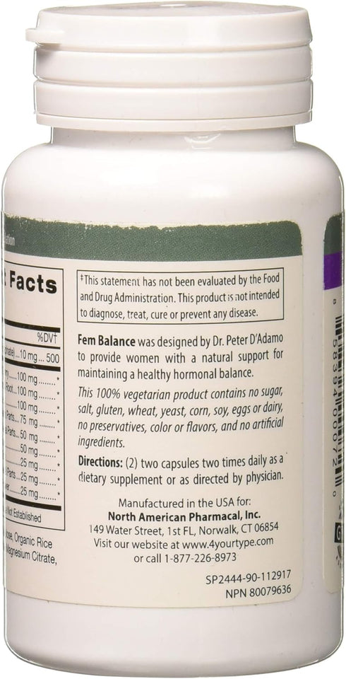 D'Adamo Fembalance Personalized Nutrition, 90 Count