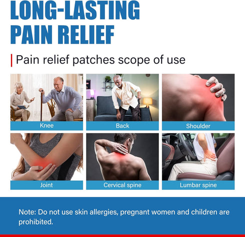 Knee Pain Relief Patches, 48 Pcs Long Lasting Warm Patch for Joint Pain, Neck and Shoulder Muscle Soreness