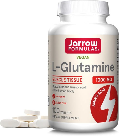 Jarrow Formulas L-Glutamine 1000 mg - Amino Acid Supplement for Muscle Tissue, Immune Support & Metabolism - 100