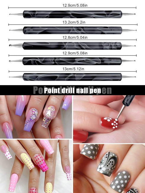 TOROKOM 19Pcs Acrylic Nail Brush Set, Nail Brushes for Nail Art Pen, Gel Nail Polish Brush, Nail Design Brush