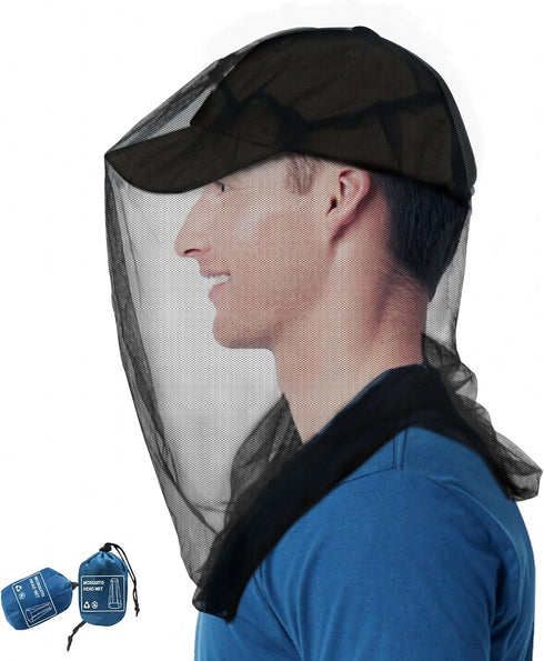 2 Pack Mosquito Head Net for Insects, Premium Bug Protection for Camping and Hiking
