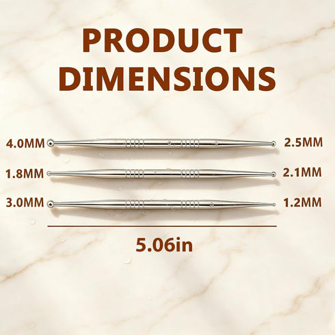 Set 6 Facial Reflexology Tool Includes Acupuncture Pen Heads for Ear & Facial Acupressure Points, Multi-Size
