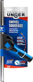 Unger Professional 18” Swivel Window & Glass Cleaning Squeegee with EZ Change for Streak Free Results on Large Windows.