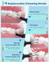 Plaque Remover Dental Cleaning Kit, Rechargeable Tartar Remover with LED Light & 5 Modes, 4 Replaceable Heads