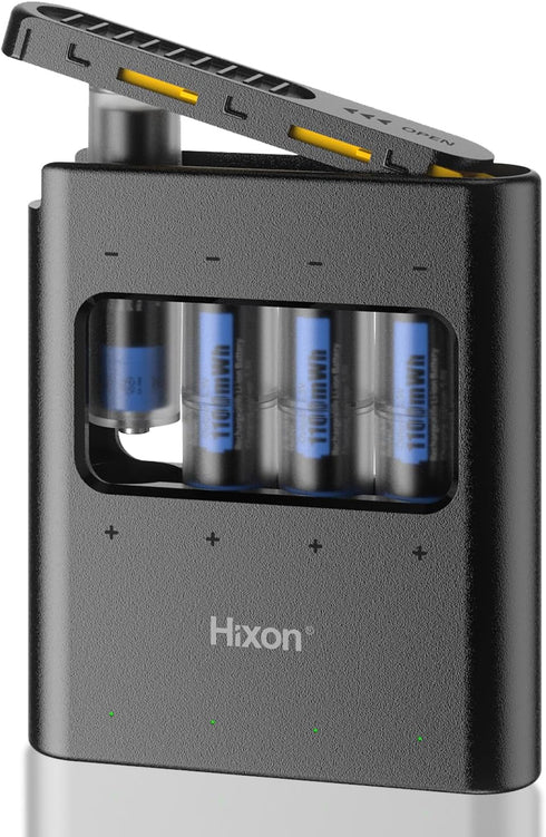 Hixon 1.5V Rechargeable Lithium Batteries AAA 4Pack with AAA to AA Converter,1100mWh 1.5V