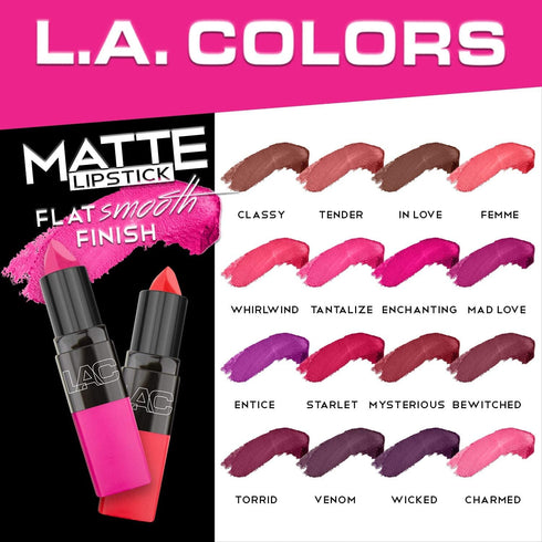 L.A. COLORS Matte Lipstick, Mysterious CML471