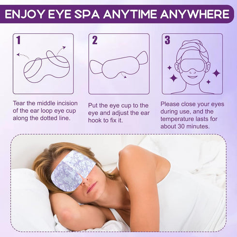 XPCARE 32 Pack Steam Eye Masks for Dry Eyes, Disposable Heated Eye Mask for Dark Circles, Stress Relief