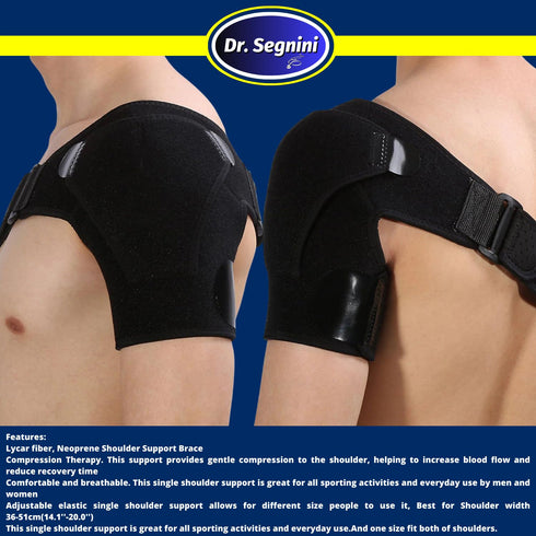 Adjustable Compression Shoulder Brace for Rotator Cuff Pain Relief, Arm Sleeve Support for Women and Men, JVG-104