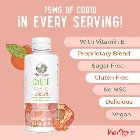 MaryRuth Organics Liquid Vitamin - Coenzyme Q10 for Heart Health and Immune Support - Vegan Non-GMO, 7.6 Fl Oz, 45