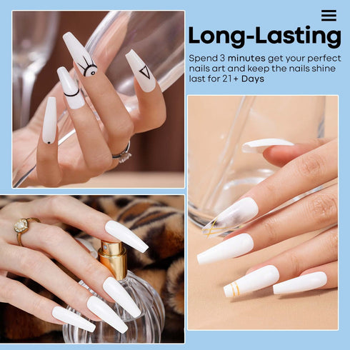 Modelones Dip Powder White Color - Nail Dipping French Nail Art Pro Collection System for DIY at Home